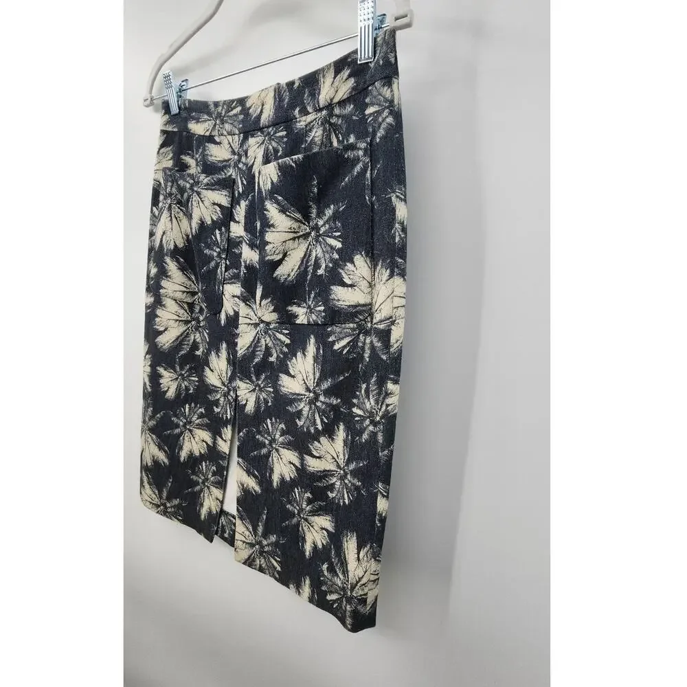 L'Agence Palm-Tree-Print Pencil Skirt Size 8‎